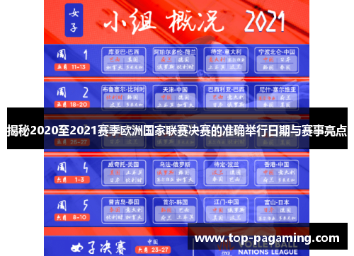 揭秘2020至2021赛季欧洲国家联赛决赛的准确举行日期与赛事亮点 揭秘2020至2021赛季欧洲国家联赛决赛的准确举行日期与赛事亮点